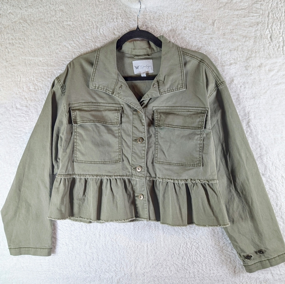 32-Jessica Simpson‎ Women's Olive Green Jacket